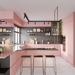 kitchen set warna pink di medan