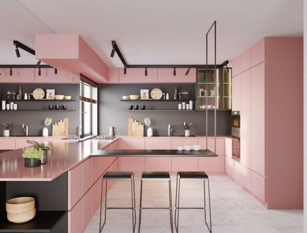 kitchen set warna pink di medan