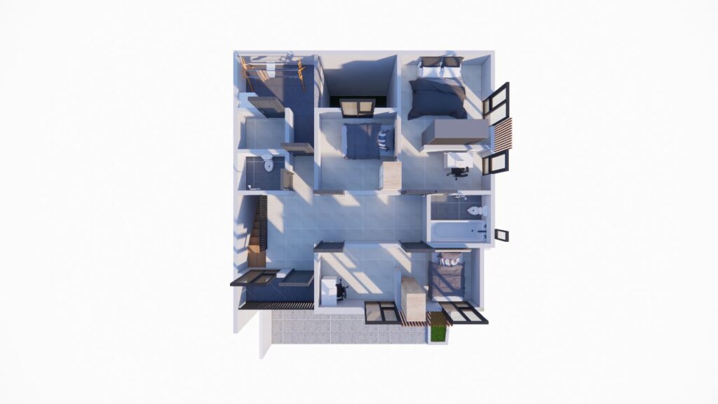 Denah Rumah 9x12 2 Lantai