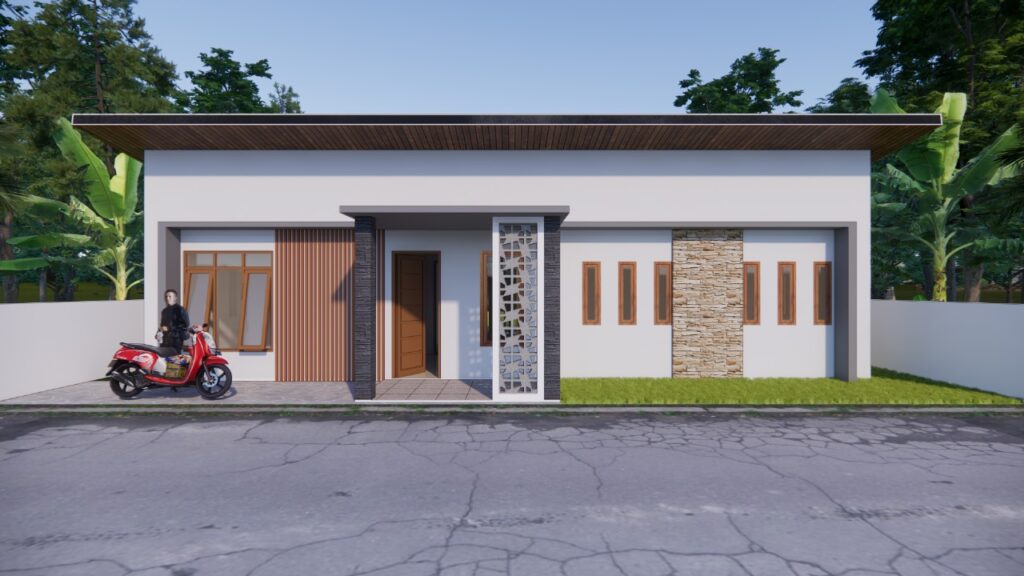 Tampak depan desain rumah 16 x 11
