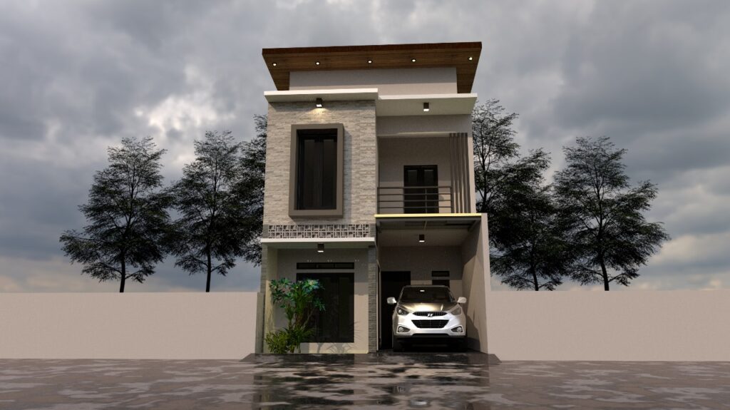 Depan Rumah Tampak Ukuran 6 x 12