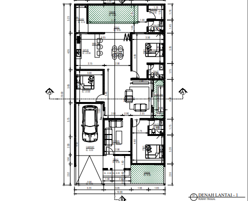 Denah Rumah 10 x 20 M