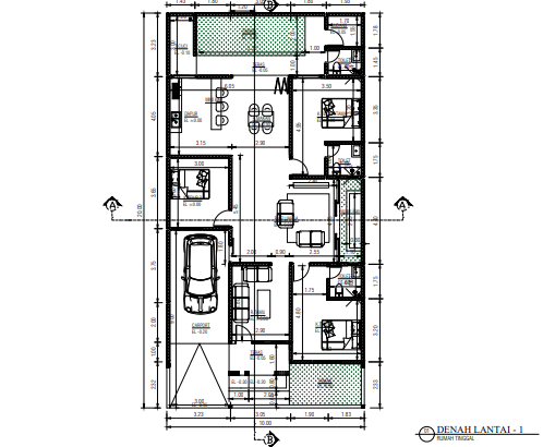 Denah Rumah 10 x 20 M