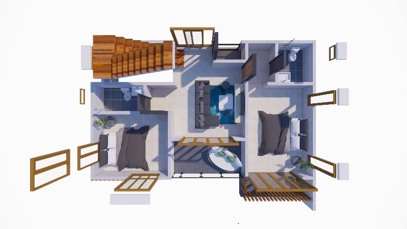 Denah Rumah 10 x 9.6 M