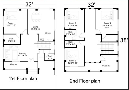 Denah Ukuran 32x40 M