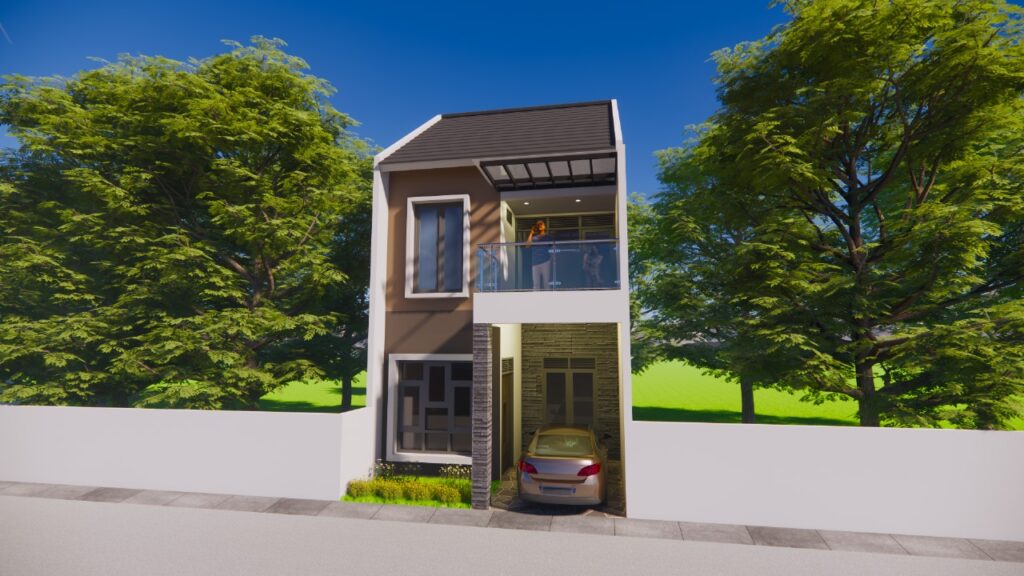 Tampak depan desain rumah 6 x 12